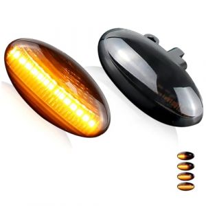 TitanAuto Feux Clignotants lat&eacute;raux dynamiques LED (clignotement s&eacute;quentiel) - Compatible for Peugeot 1007, 107, 108, 206, 301, 307, 407, 4007, 607 & Compatible for Citro&euml;n C1, C2, C3, C5, C6 (CRESTONE Store, neuf)