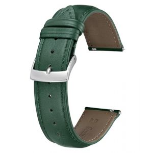 BINLUN Bracelet de Montre en Cuir Multicolore Remplacement Bracelets Montres &agrave; D&eacute;gagement Rapide pour Homme Femme Mode Watch Strap pour Montre Connect&eacute;es(20mm,Vert) (MJXEU, neuf)