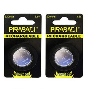 Lot DE 2 ACCU Pile Bouton Rechargeable LIR2450 3.6V LI-ION Coin Battery LIR 2450 Batterie - REMPLACENT Les Piles CR2450 Non Rechargeable (✪ UN VENDEUR FRAN&Ccedil;AIS ✪, neuf)