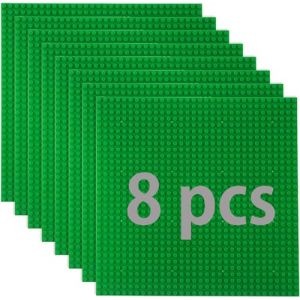 Lot de 8 plaques de construction compatibles avec la plupart des marques, plaque de base classique, compatible avec plaque de construction Lego Classic, 25,5 x 25,5 cm, vert (yujiaoleeu, neuf)