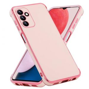 ATISIJIE pour Samsung Galaxy S24 Placage Coque,TPU Silicone Souple Anti Choc Anti Rayures Placage Bord Doré Ultra Thin Case pour Samsung Galaxy S24(FSTPU-Rose) (TISIM, neuf)