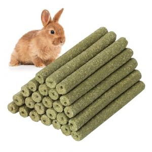 BAOSROY Lapin &agrave; M&acirc;cher Jouets,25pcs B&acirc;tonnets Foin Lapin,Jouet Lapins,Jouet Lapins Nain Int&eacute;rieur,B&acirc;tonnets de Foin Naturel Timothy,pour Rabbit,Chinchillas,Cochon d'Indes,Hamsters (Poseidoneye, neuf)