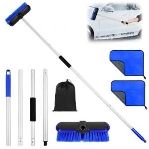 URQAT Brosse Lavage Voiture T&eacute;lescopique, 153CM Balai de Lavage Ajustable, Brosses de Nettoyage pour Camping-Car, Brosse Nettoyage Voiture pour Camping-Car, Caravane, Camion, Bus, Jardin (Kitchensupplier, neuf)
