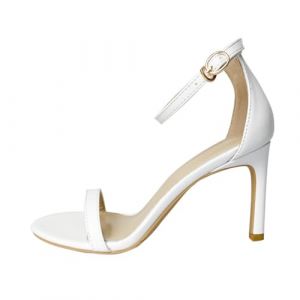 Minetom Sandales Femme Bout Ouverts Chaussures à Talon Aiguille Haut High Heels Escarpins Été Fête Soirée Mariage Bureau Sandals B Blanc 39 EU (Mon Bon Coup FR, neuf)