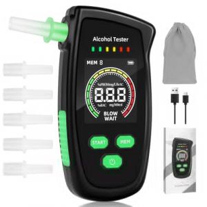woeaozy Éthylotest - Ethylotest Electronique, Rechargeable Alcotest Numerique avec écran, Etiloteste Electronique avec 5 Embouts, Ethylometre Homologué NF mesures de Haute précision (erizty OÜ, neuf)