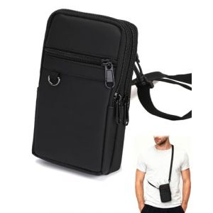 HUVZOR 1 pi&egrave;ce Pochette Tour de Cou Voyage Bloqueur RFID Sac de Passeport pour Femme Homme Imperm&eacute;able Porte-Passeport avec Bandouli&egrave;re R&eacute;glable pour Cartes &Eacute;l&eacute;phone(Noir) (Volumetech OU, neuf)