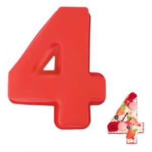 Vicloon Nombre de Silicone Moule &agrave; G&acirc;teau, Grands Moules &agrave; G&acirc;teau 3D en Silicone, 3D en Silicone Num&eacute;rique, Moule Gateau Chiffre 4, pour D&eacute;coration de G&acirc;teaux, Mariage, Anniversaire, F&ecirc;te (Vicloon&reg;-FR, neuf)
