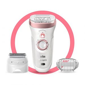 Braun Silk-épil 9, Depilatore Donna, Epilatore Elettrico Donna Per Una Rimozione Duratura Dei Peli, Epilazione Wet & Dry, Rasoio Donna Testina Radente E Pettine Regolatore, 9-730 Bianco e Rosa (GALADOR, neuf)