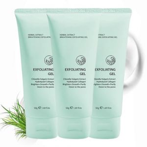 Herbal Exfoliating Brightening Gel,50g Herbal Gel Exfoliant Visage Et Corps,Gommage Corps Exfoliant,Gelee Eclaircissante Gommage,Gentle Exfoliator for Face,Skin Exfoliator,Texture Douce (3PC, 50g) (FEIBAO&-Wu, neuf)