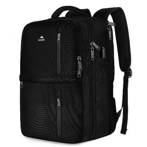 MATEIN Sac a Dos Voyage Cabine Avion 55x40x20cm, 44L Grand Bagage Ordinateur 18,4 Pouces Interface USB Charge Antivol, Sac à Dos Voyage Affaires Randonnée Unisexe Adapté Lufthansa/AirFrance, Noir (Juswination EU, neuf)