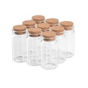 12pcs Fiole En Verre Transparent Avec Bouchon liège, Bocaux en Verre capacité 50 ml, diamètre extérieur 37 mm (12, 50ml) (Bottles Factory Store, neuf)