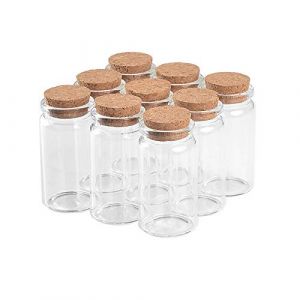 Jarvials 12pcs Fiole en Verre Transparent avec Bouchon liège, Bocaux en Verre capacité 50 ML, diamètre extérieur 37 mm (12, 50ml) (Bottles Factory Store, neuf)