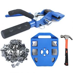 U.S. SOLID Kit d'emballage de palettes en acier inoxydable, cerclage robuste, 1 marteau, bobine de cerclage en acier inoxydable de 19 mm x 0,7 mm x 30 m, 100 boucles Ear-Lokt en acier inoxydable (Joyfay International, neuf)