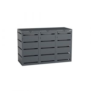 BIO Stefan&reg; Dagobert Box pour poubelles Set de 3 pi&egrave;ces 120L | Acier galvanis&eacute; | Habillage Robuste pour poubelles | Box &agrave; d&eacute;chets, abri &agrave; d&eacute;chets | utilisable comme bo&icirc;te &agrave; Paquets (Bizibits sales GmbH, neuf)