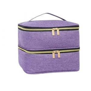 30 bouteilles Portable Double couche vernis à ongles sac de rangement organisateur voyage huile essentielle boîte de rangement multi-fonction sac de rangement 18 cm * 20 cm * 30 cm(Purple) (YUDENGSM, neuf)