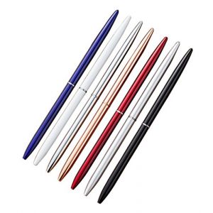 Hillento 7 pcs stylos &agrave; bille, stylos &agrave; bille en m&eacute;tal l&eacute;ger stylo slim, fournitures de bureau/h&ocirc;tel, encre noire, cadeau priv&eacute; ou d'affaires (bleu, noir, or rose, argent, blanc, rouge et acier) (Haowu Trade, neuf)