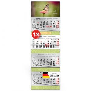 Primus Print Calendrier mural XXL 2026 &ndash; Calendrier mural 4 mois &ndash; Avec curseur de date, calendrier &agrave; suspendre &ndash; Avec jours f&eacute;ri&eacute;s et vacances &ndash; Diff&eacute;rents motifs &ndash; 1 x papillon (Primus-Print, neuf)