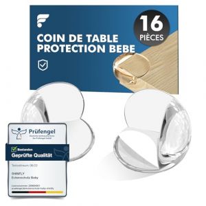 shinfly Coin de Table Protection Bebe, 16 PCS Rond Protection Coin de Table b&eacute;b&eacute;, Protege Coin de Table Bebe pour Meuble, Bureau, Maison, &Eacute;cole, avec Une Forte adh&eacute;rence (Yeehoo, neuf)