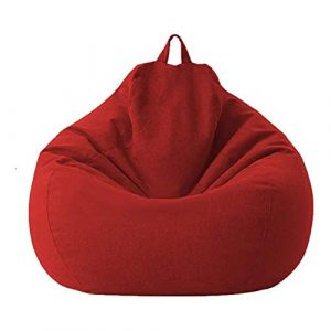 Highdi Enfants Peluche Sac Haricots Pouf Adultes Adolescents, Rangement de Jouets Stockage, Pouf Pliable Portable pour Fauteuil Déco Grande Fauteuil de Salon (70x80cm,Rouge) (Highdi, neuf)