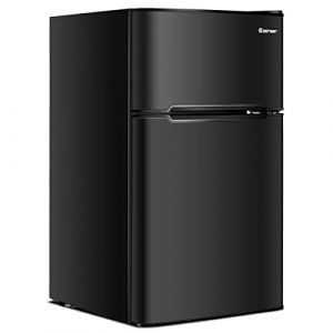 GOPLUS Réfrigérateur 90 L Combiné Réfrigérateur 63L avec Température Réglable 0 à 10 °C et Congélateur 27L avec Température de -15 °C et pour Maisons/Hôtels/Dortoirs, Noir (Augenstern24, neuf)