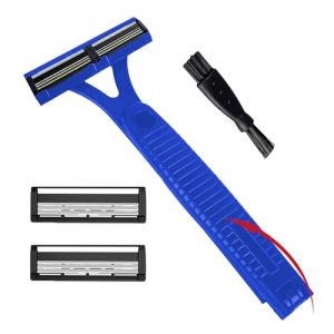 Rasoirs pour le dos pour homme &ndash; Tondeuse &agrave; cheveux pour le dos | Toiletteur personnel humide et sec pour poils du corps, utilisation pour femme, kit de voyage, routine de douche, s&eacute;ances de rasage &agrave; (Learkeen, neuf)