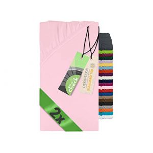 Emily´s Check 1493.2123 - Lot de 2 draps-housses pour parc et tapis d'éveil - 100 x 100 cm - Rose pâle (Varento 2, neuf)