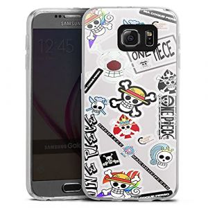 Coque Compatible Samsung Galaxy S6 Edge One Piece Patchwork | Housse Silicone Antichocs | Manga Japonais (Ma Coque Perso (Vendeur Fran&ccedil;ais), neuf)