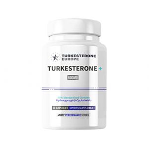 Turkesterone+™ 20% Complexe avec Hydroxypropyl-Bêta-Cyclodextrine - 60 Gélules (600mg) - Turkesterone Europe® (AthleteCore, neuf)