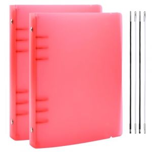 BAOFALI Lot de 2 couvertures de classeur A5 &agrave; 6 anneaux en PVC souple transparent pour carnet rechargeable avec surface mate pour le stockage des tampons et des matrices (rouge) (BATECH-EU, neuf)