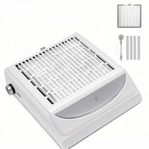 Aspirateur de poussière pour ongles avec filtre et lumière, aspirateur à ongles 100 W, aspirateur de poussière pour ongles et maison pour manucure, polissage, maison, facile à nettoyer (Aohcae-EU, neuf)