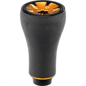 Gomexus Pommeau de manivelle 20 mm pour Shimano Twin Power XD Stradic CI4+ Daiwa Fuego LT Exceler Caldia LT Moulinet de pêche pour Bar, Carpe, Sandre (20 mm -TPE 2.0, Noir doré TPE20) (Gomexus Europe, neuf)
