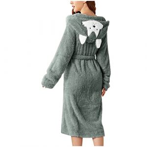 Peignoir De Bain Femme Unisexe Eponge Capuche Automne Hiver Peignoir avec Capuche Chaude Peignoir Moelleux &Eacute;ponge Douce Coton Eponge V&ecirc;tements De D&eacute;tente Robe De Chambre Une Pi&egrave;ce (Blingko, neuf)