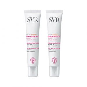 Sensifine AR Cr&egrave;me SPF50+ &ndash; Soin Anti-Rougeurs Apaisant & Tr&egrave;s Haute Protection &ndash; Peaux Sensibles &agrave; Tendance Couperosique &ndash; Sans Parfum &ndash; Hypoallerg&eacute;nique &ndash; Made in France &ndash; Lot de 2x40ml (WEB-MARKET, neuf)