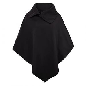 Rayson &Eacute;l&eacute;gant Pull Poncho Cape Femme Pull Poncho &agrave; Polyvalent de Type Ch&acirc;le pour Femmes Chic Glamour Baggy Irr&eacute;guli&egrave;re Ch&acirc;le Jeune Haut Tendance(Noir) (RSSAA, neuf)