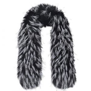 GORGECRAFT 12 * 81cm &eacute;charpe en Fausse Fourrure Garniture de Capuche Amovible en Fausse Fourrure Garniture de Capuche Noire Cache Cou Ch&acirc;le Fourrure Moelleuse Artisanale Rayures Manteau d'hiver No&euml;l (GORGECRAFT FR, neuf)