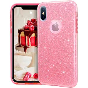 HQ-CLOUD Coque Compatible ave iPhone XS Max, Housse étui Coque Gel en Silicone Paillette Bling Bling pour Apple iPhone XS Max (Rose) (HQ-CLOUD( VENDEUR FRANCAIS), neuf)