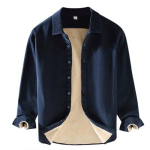 Rrongwn Chemise en velours côtelé doublée pour homme - Chemise thermique - Veste d'hiver - Chemise en velours côtelé - Infroissable - Chemise de travail traditionnelle - Chemise de bûcheron - Chemise (Mibsaw, neuf)
