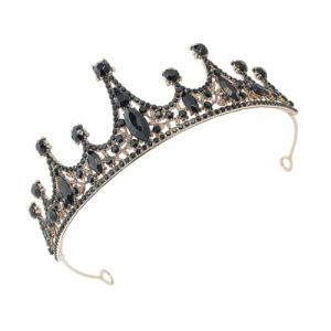 Alipis Diad&egrave;me Baroque Noir Vintage pour Mari&eacute;e Serrage-T&ecirc;te &Eacute;l&eacute;gant en Alliage Solide Accessoire Coiffure pour Robe de Mari&eacute;e Anniversaire et C&eacute;r&eacute;monie (Dahlia Oiye, neuf)