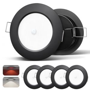 camperxlite Lot de 4 Spot LED 12V Camping-car, 2,5W Spot Encastrable 24V avec Lumi&egrave;re Rouge, &Oslash;60-65mm D&eacute;couper pour Remorque, Camion, Bateau, Cuisine, Caravane, Yacht, Armoire, Buffet, Vitrine, 5000K (CamperXlite, neuf)