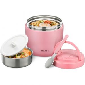 Itslife Boîte Alimentaire Isotherme, 970ml Boite Isotherme Repas Chaud, Lunch Box Isotherme avec Cuillère, Thermos Alimentaire Chaud en Acier Inoxydable, Thermos Isotherme pour Ecole Bureau (Rose) (Itslifeuk, neuf)