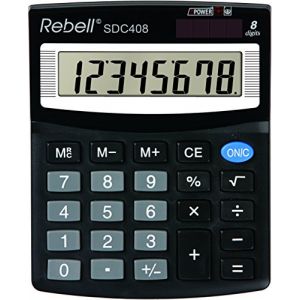 REBELL re-Calculatrice sdc408 sdc408, Standard équipement et angewinkeltem Écran 8 chiffres, noir (Micro Passion 76, neuf)