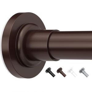 Yeabett Tringle à rideau de douche télescopique sans perçage - 48-190,5 cm - Tringle télescopique à pince pour rideaux - Bronze (Ooqi, neuf)