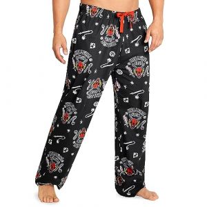 Stranger Things Pantalon de Pyjama Homme Humour Bas de Pyjama Homme Long Coton S-3XL Id&eacute;e Cadeau Adulte Ado (Noir, XL) (Get Trend., neuf)