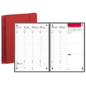 Lot Agenda "My Fab" 2026 Semainier Vertical 15 x 21 cm Spiralé + Index Adhésif Blumie (Rouge) (Blumie Shop, neuf)