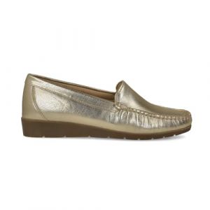 PAYMA - Mocassin en Cuir pour Femme Âgée, Confortable. Mocassin Kiowa Décontracté Cousu À La Main. Très Flexible. Semelle en Caoutchouc. Chaussure De Marche. Couleur : Or, Taille : EU 36 (Calzados Payma, neuf)