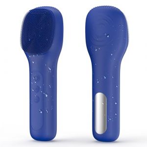 Brosse Nettoyante Visage Électrique IPX7 Étanche Silicone Rotative pour Nettoyer Le Visage en Profondeur pour L'Acné, les Points Noirs, la Peau Morte (Navy) (NOTATO, neuf)
