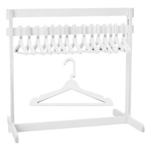 UNICRAFTALE Portants &agrave; V&ecirc;tements pour Poup&eacute;es avec 15pcs cintres en Bois Petit Portant &agrave; V&ecirc;tements pour Poup&eacute;es Mini Rangement Blanc pour V&ecirc;tement de Poup&eacute;e Accessoire pour Maison de Poup&eacute;e Chat (ENBISI EU, neuf)