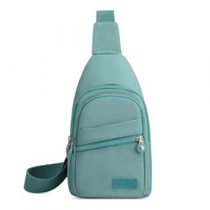 FOLOVEYA Sac de Poitrine Femme Sacs Bandouli&egrave;re Imperm&eacute;able Petit Sacs &agrave; Dos Polyester Sling Bag L&eacute;ger Crossbody Bag pour Voyage Randonn&eacute;e Camping Excursion Cyclisme Vert (GATE14 S.R.L, neuf)