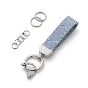 AOKSUNOVA Porte-cl&eacute;s Bleu Clair Bande &agrave; Clefs en Cuir Porte-cl&eacute;s de Voiture pour Dames avec Anneau &agrave; Clefs pour Filles, Messieurs (AOKSUNOVA-FR, neuf)