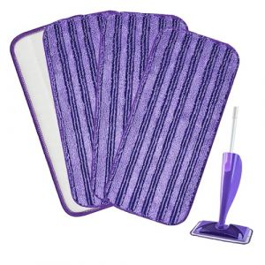 Balais Serpillières Reutilisable Compatible avec Swiffer WetJet,Tampon à Vadrouille Lavables Têtes de Rechange Microfibres pour Nettoyer (violet) (Yuunaie, neuf)